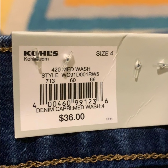 NWT Women’s 4 Denim Mid Rise Capri - Picture 7 of 8